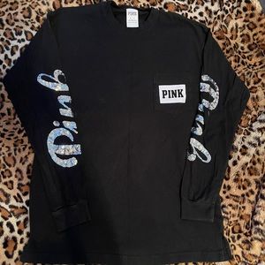 VS PINK Black & silver BLING LONGSLEEVE